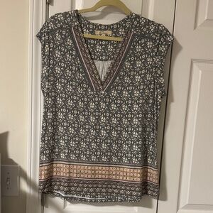 Chic Boho Floral V-Neck Blouse